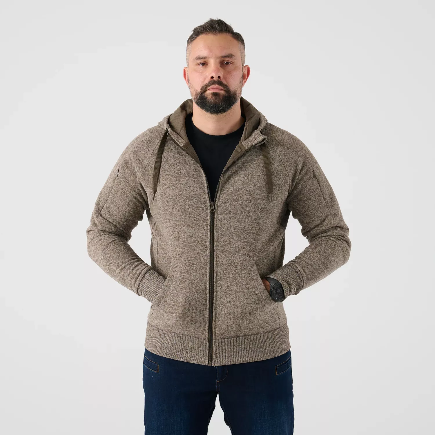 Covert Tactical Hoodie (FullZip)® - Melange Light Tan