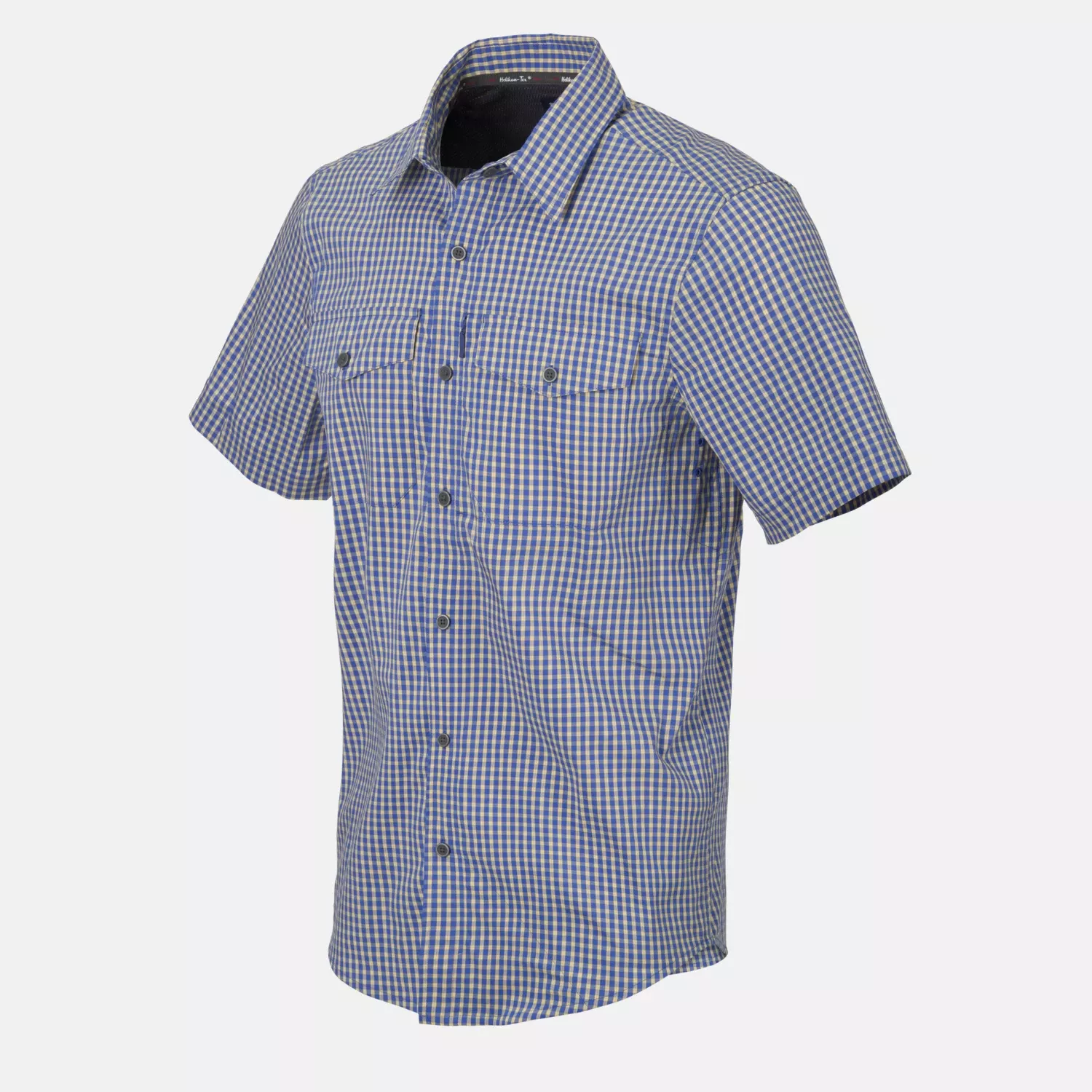 Covert Concealed Carry Short Sleeve Shirt - Royal Blue Checkered