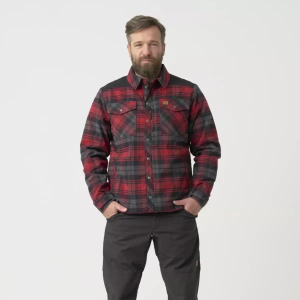 Winter Warden Shirt - Slate Crimson Plaid