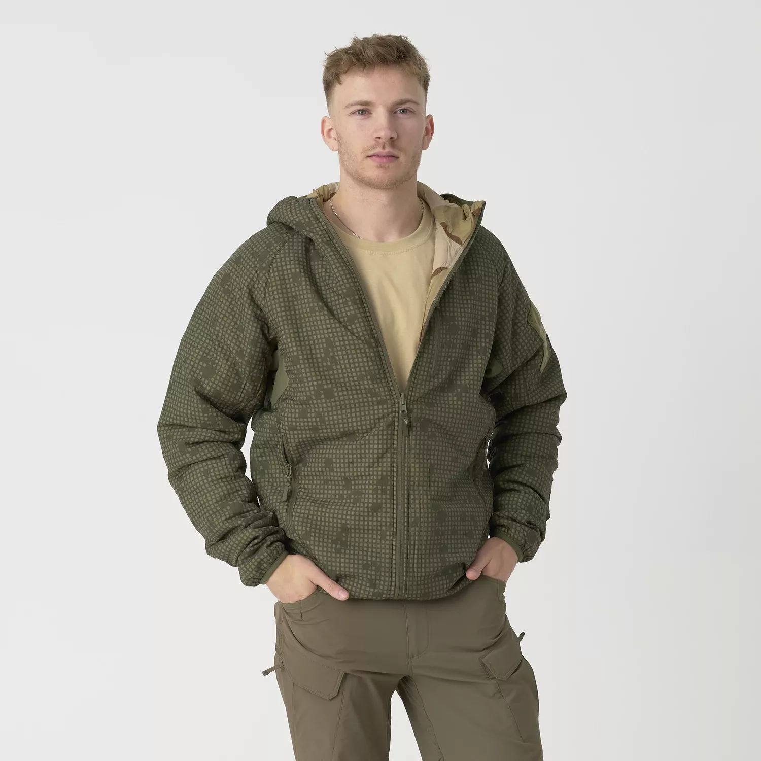 Reversible Wolfhound Hoodie Jacket® - Windpack - Desert Night Camo/US Desert