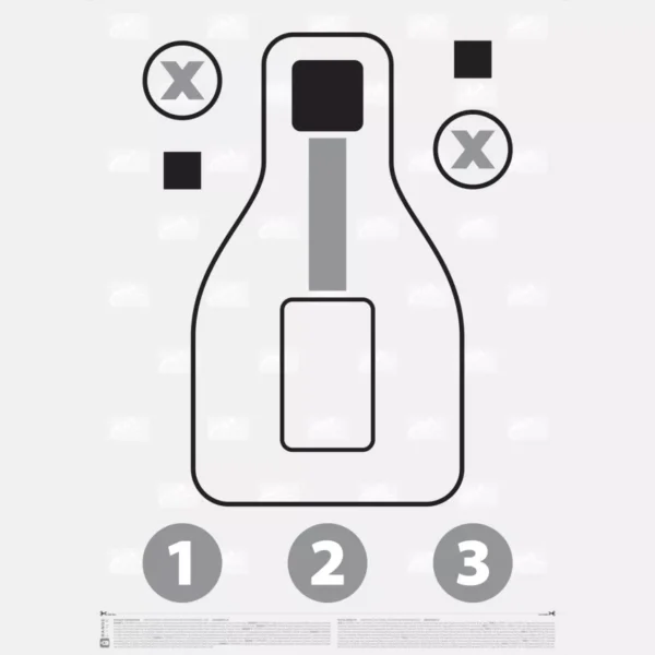 PXQT – Pistol Excercise/Qualification Target® – Paper – 100 pcs set – Valge