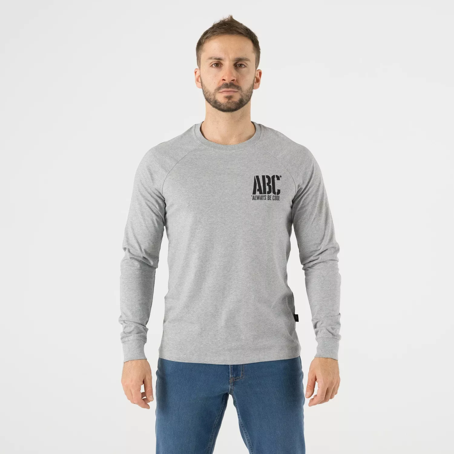 T-shirt Long Sleeve (ABC Always Be Cool) - Mid Grey Melange
