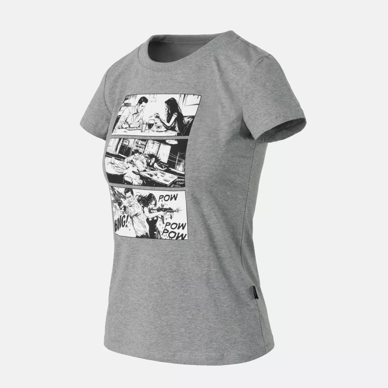 Women's T-shirt Slim (Combat date) - Mid Grey Melange