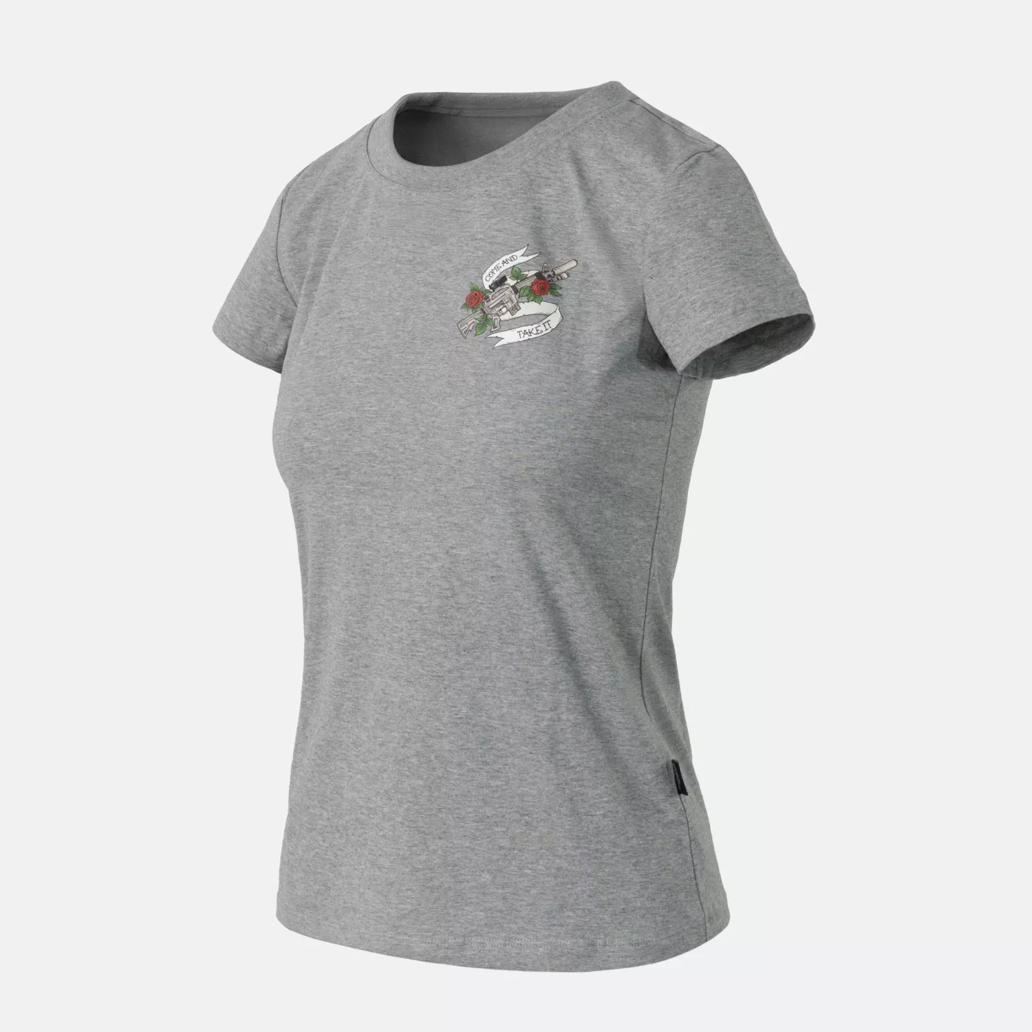 Women's T-shirt Slim (Come and take it) - Mid Grey Melange