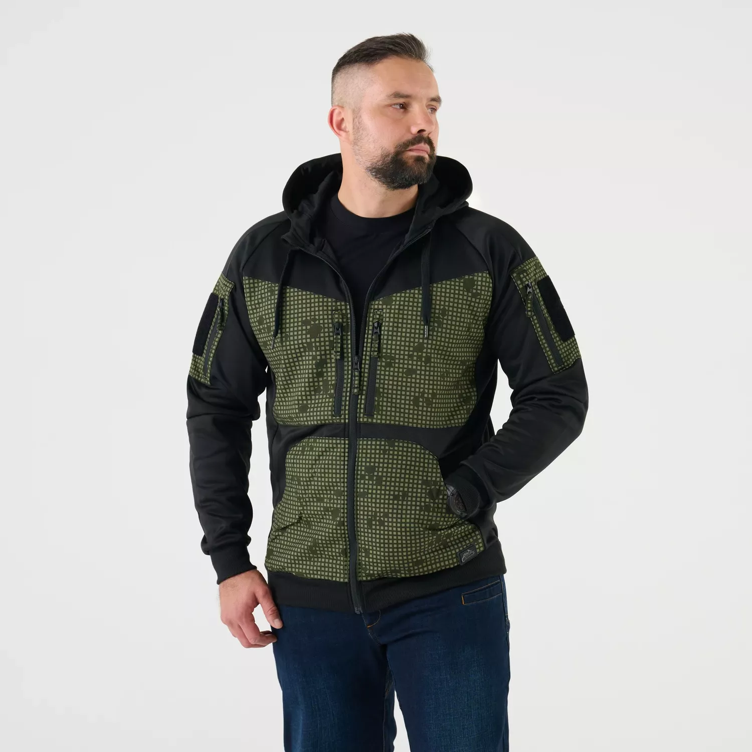ROGUE Hoodie (FullZip) - Black / Desert Night Camo