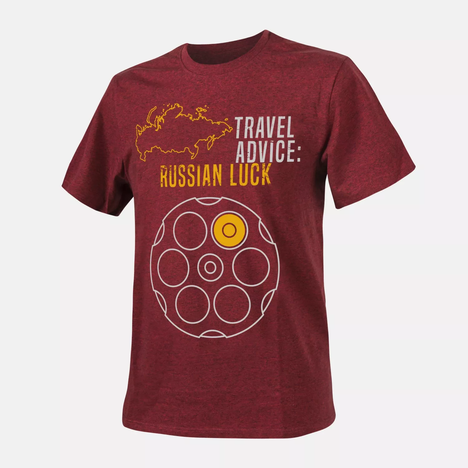 T-Shirt (Travel Advice: Russian Luck) – Punane